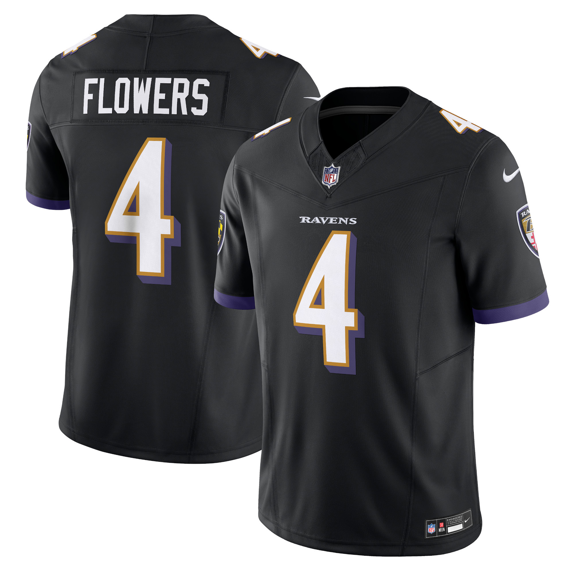 Men's Baltimore Ravens Zay Flowers Black Alternate Vapor F.u.s.e. Limited Jersey Js9831
