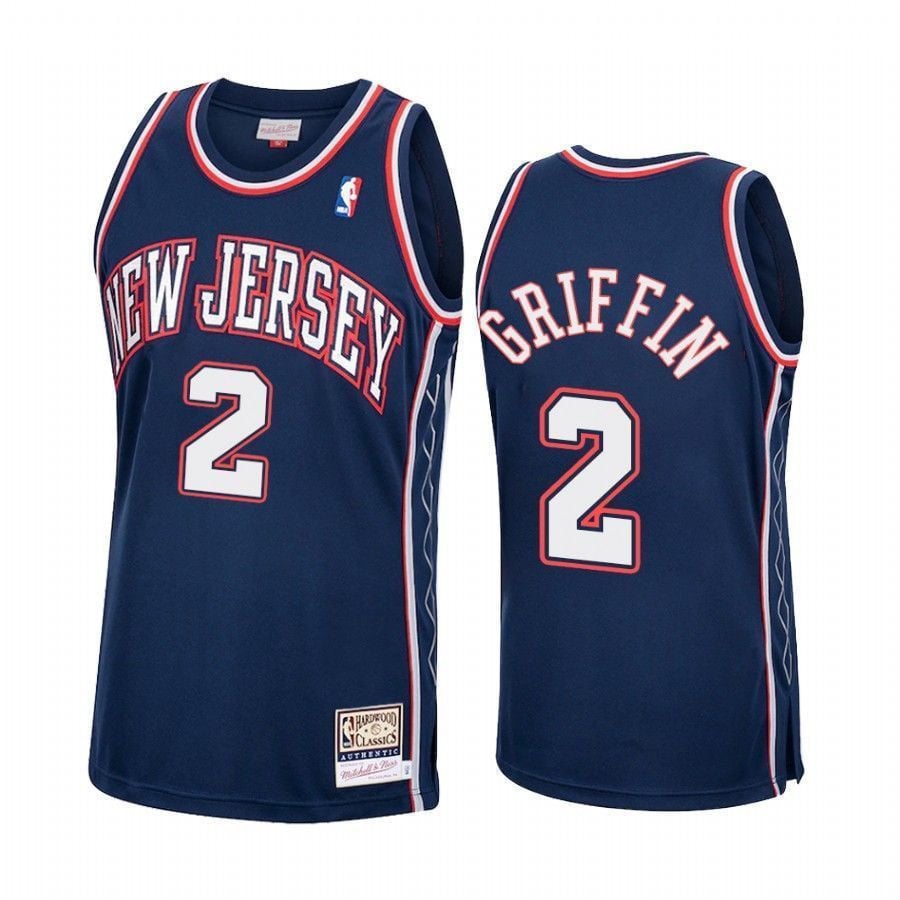 Men's Blake Griffin 2 Brooklyn Nets Hardwood Classics Jersey Navy