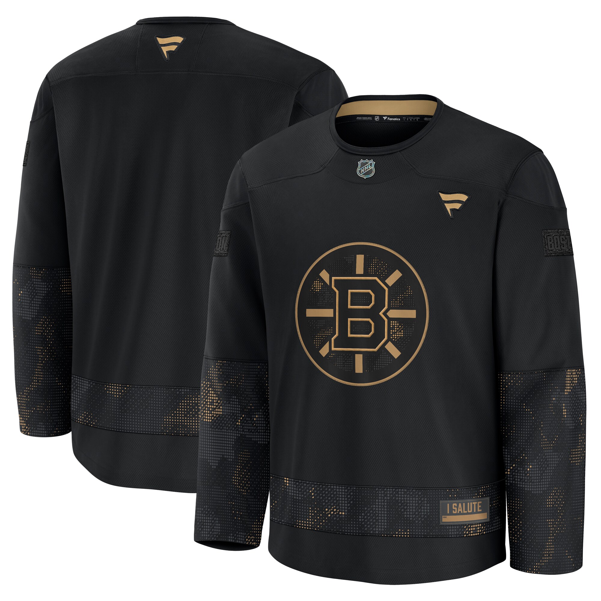 Men's Boston Bruins Black 2024 Military Appreciation Practice Jersey