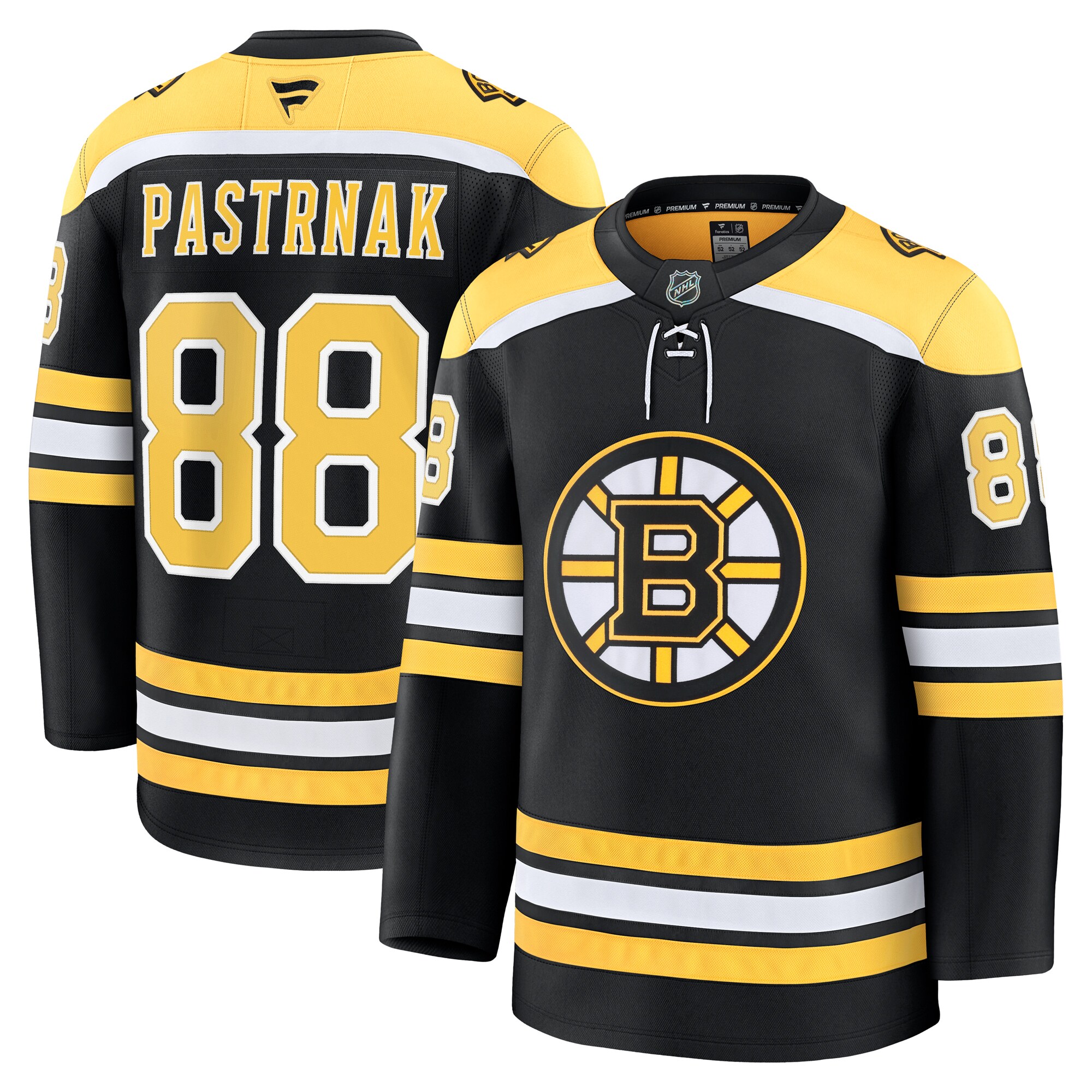 Men's Boston Bruins David Pastrnak Black Home Premium Jersey