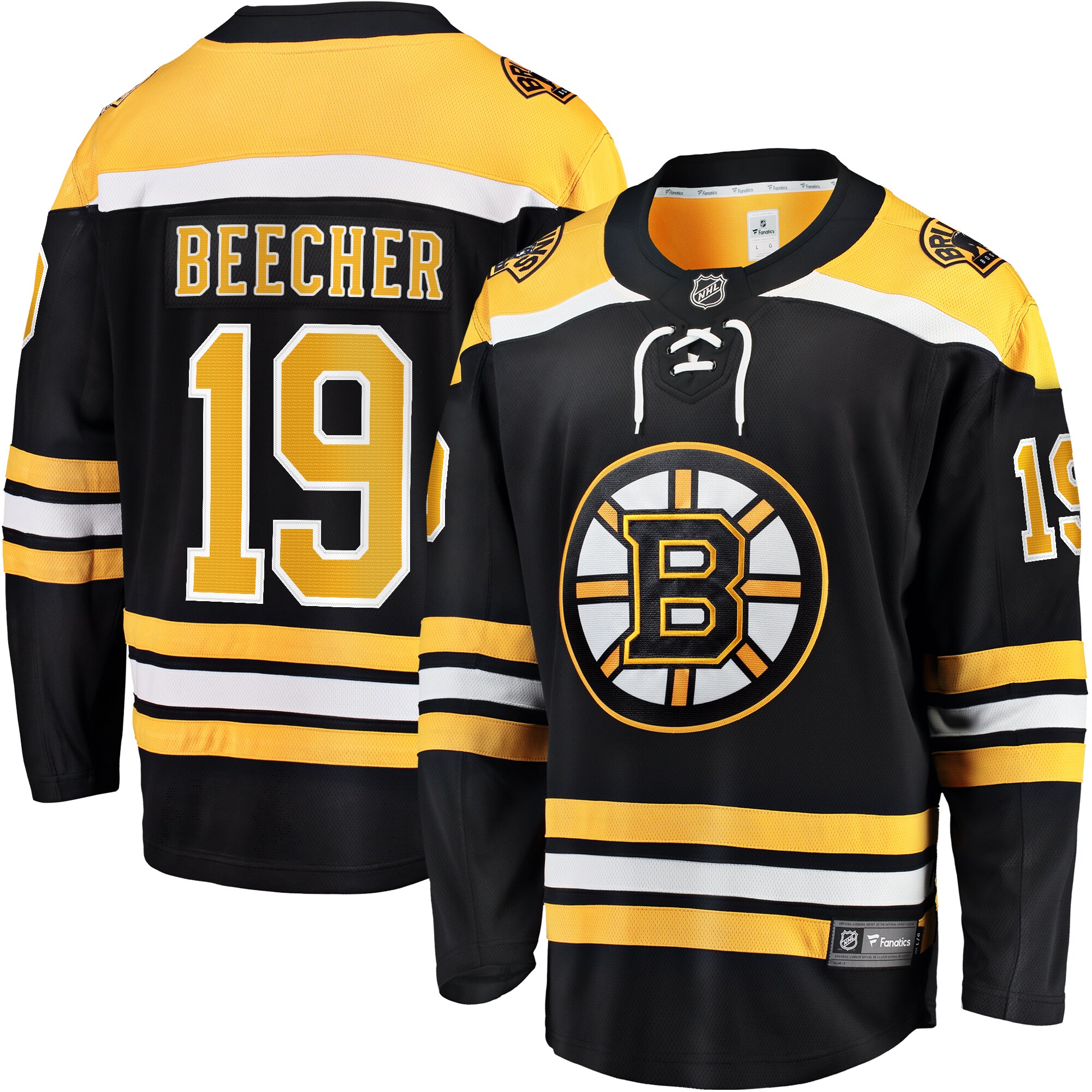 Men's Boston Bruins John Beecher Black Home Premier Breakaway Player Jersey