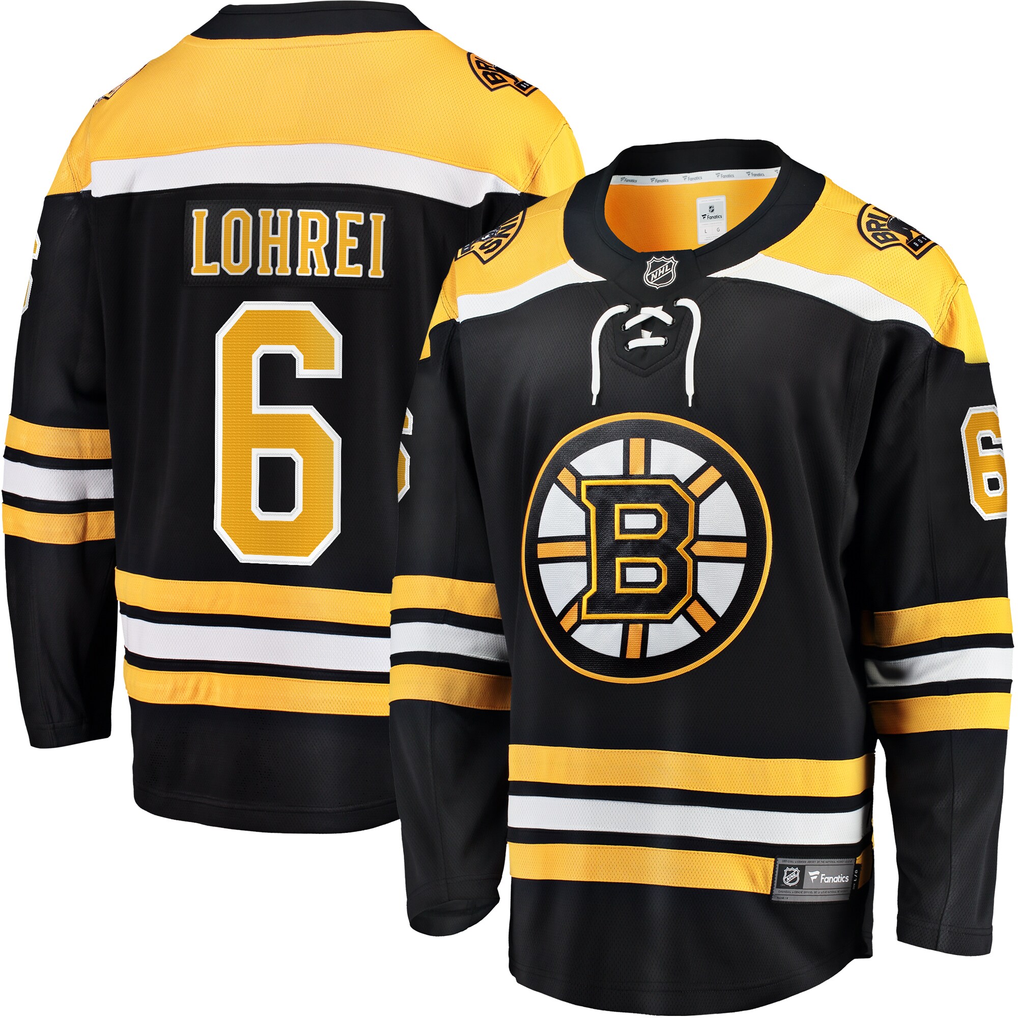 Men's Boston Bruins Mason Lohrei Black Home Premier Breakaway Player Jersey