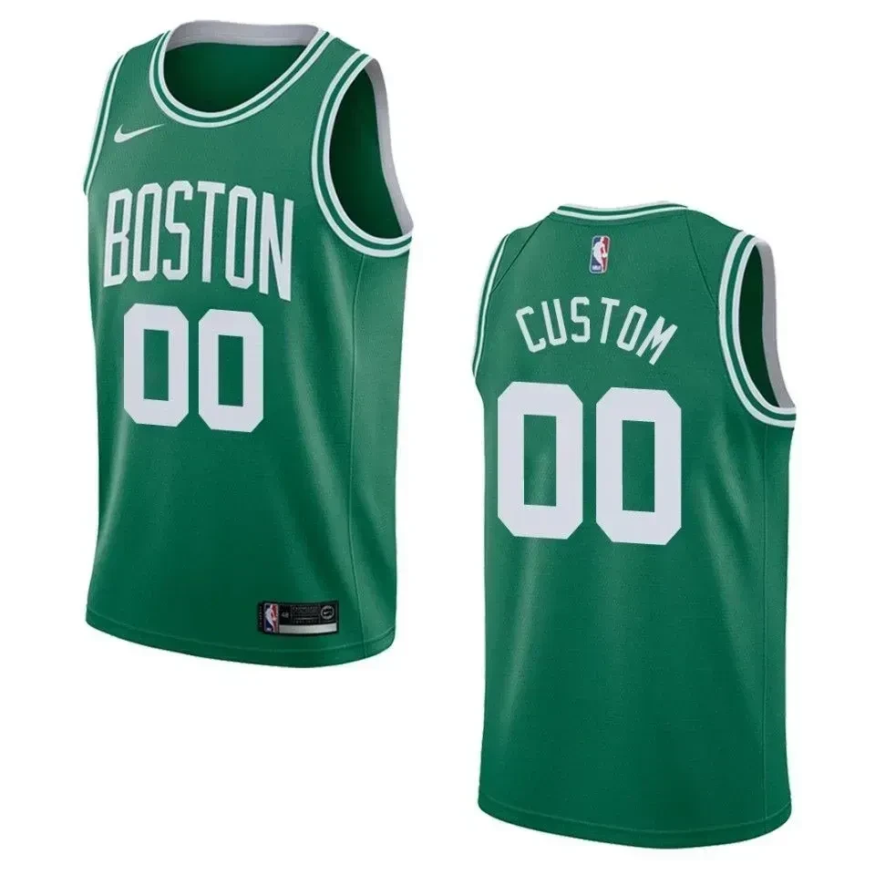 Men's Boston Celtics 00 Custom Icon Swingman Jersey - Green