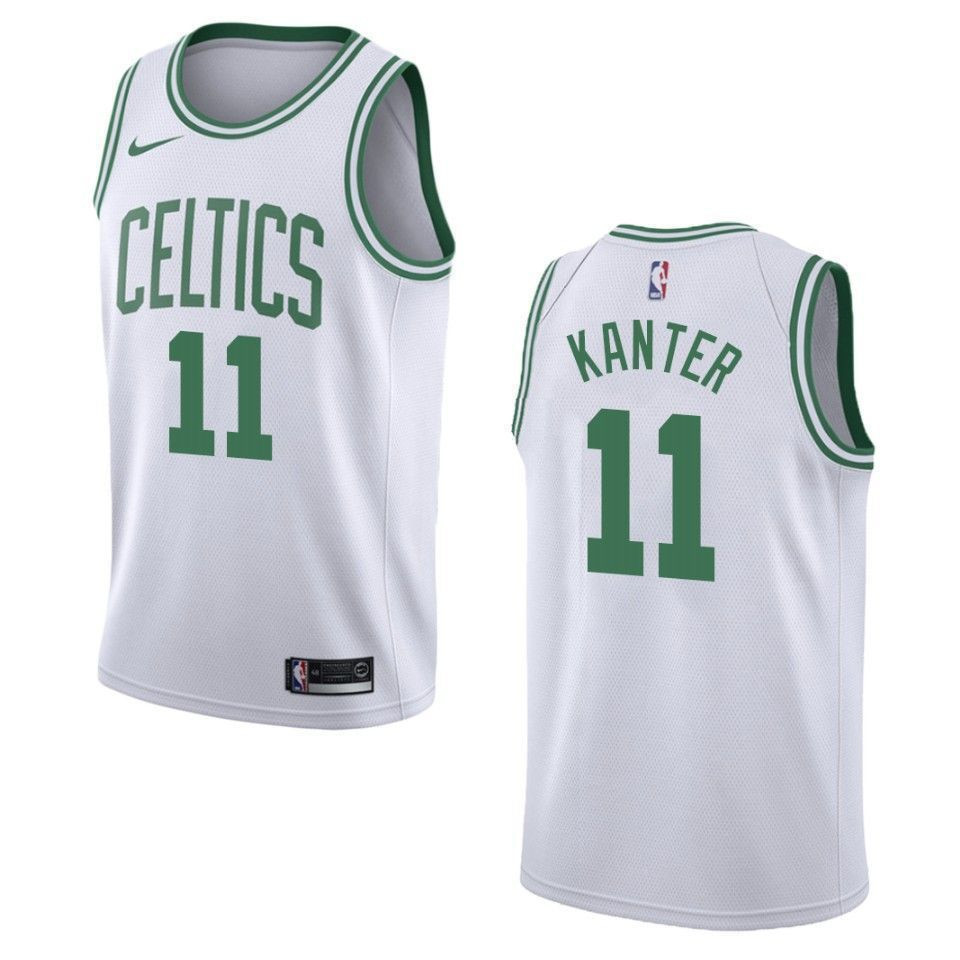 Men's Boston Celtics 11 Enes Kanter Association Swingman Jersey - White