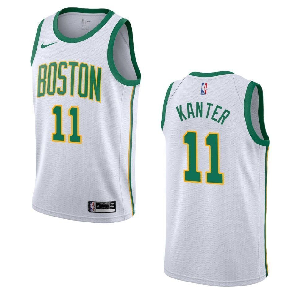 Men's Boston Celtics 11 Enes Kanter City Swingman Jersey - White
