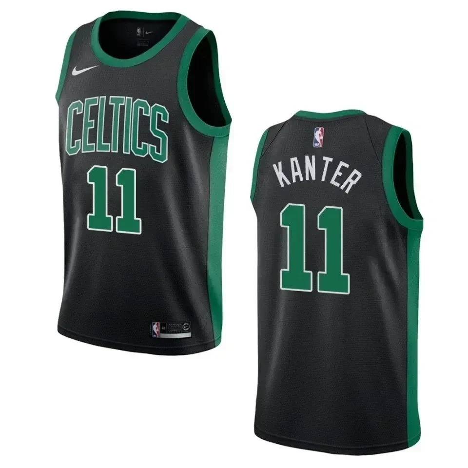 Men's Boston Celtics 11 Enes Kanter Statement Swingman Jersey - Black
