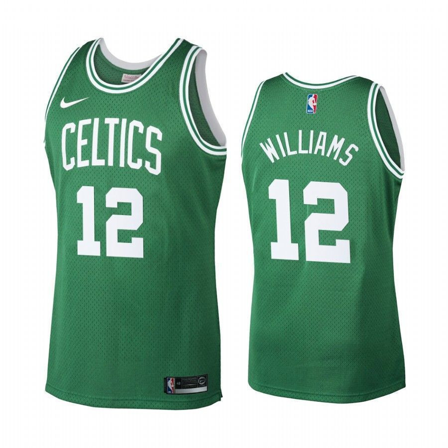 Men's Boston Celtics 12 Grant Williams Green Hardwood Classics Jersey