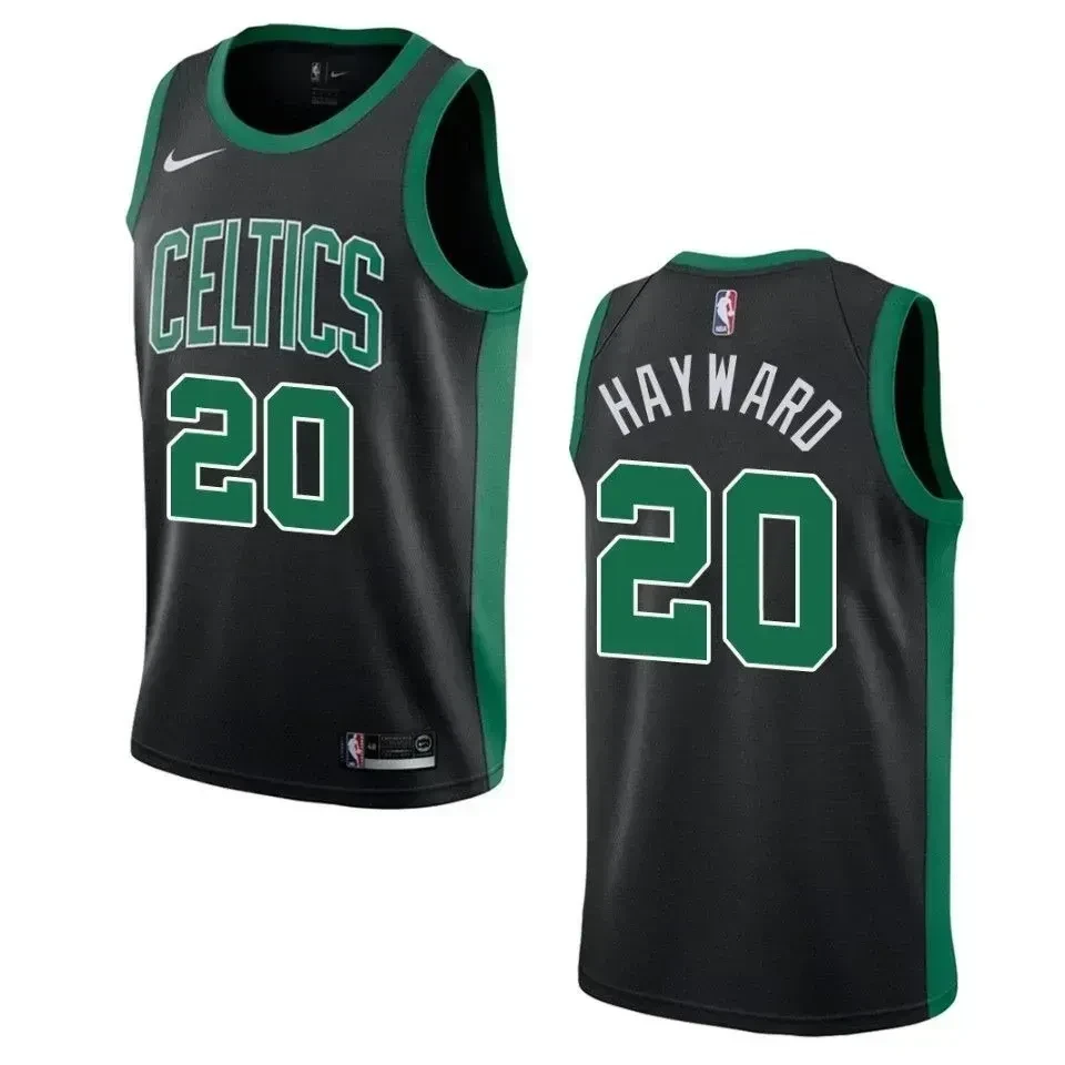 Men's Boston Celtics 20 Gordon Hayward Statement Swingman Jersey - Black
