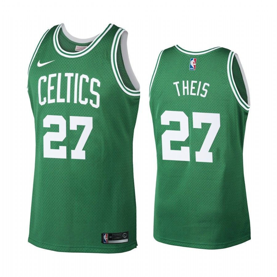 Men's Boston Celtics 27 Daniel Theis Green Hardwood Classics Jersey