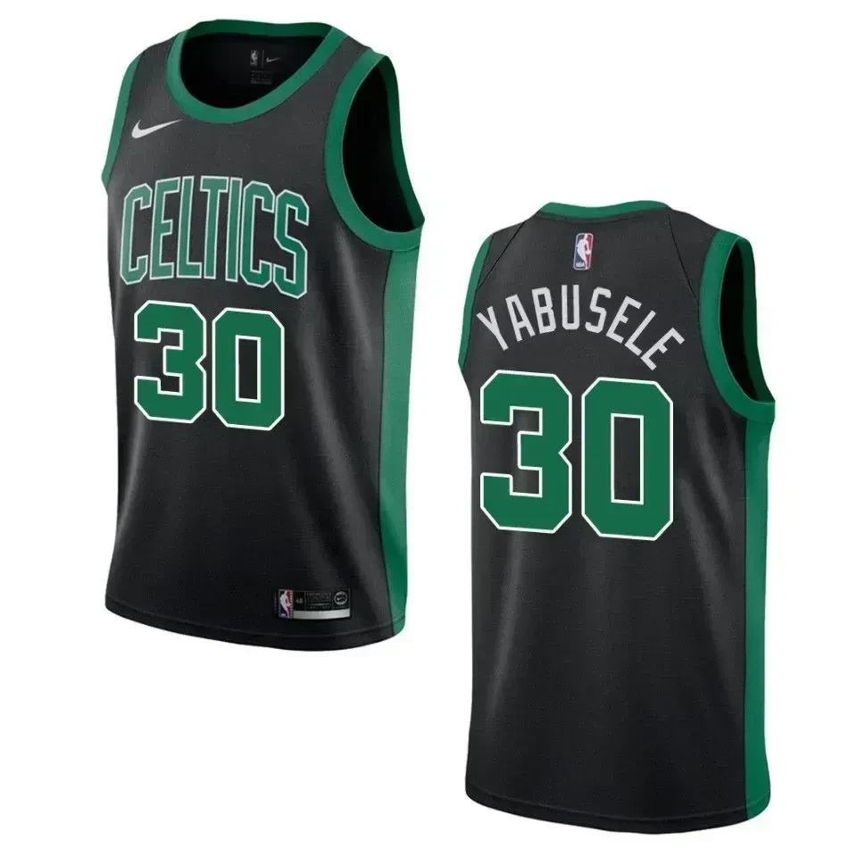 Men's Boston Celtics 30 Guerschon Yabusele Statement Swingman Jersey - Black