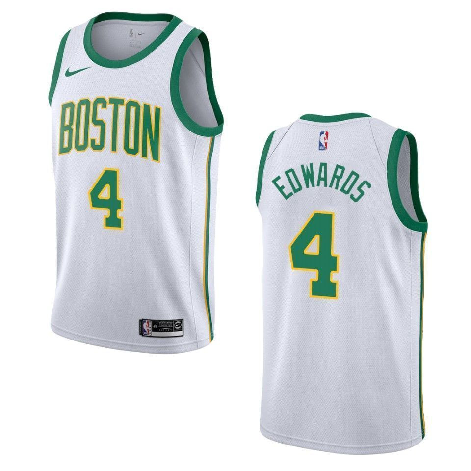 Men's Boston Celtics 4 Carsen Edwards City Swingman Jersey - White