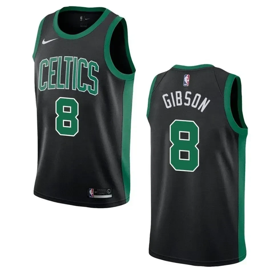 Men's Boston Celtics 8 Jonathan Gibson Statement Swingman Jersey - Black