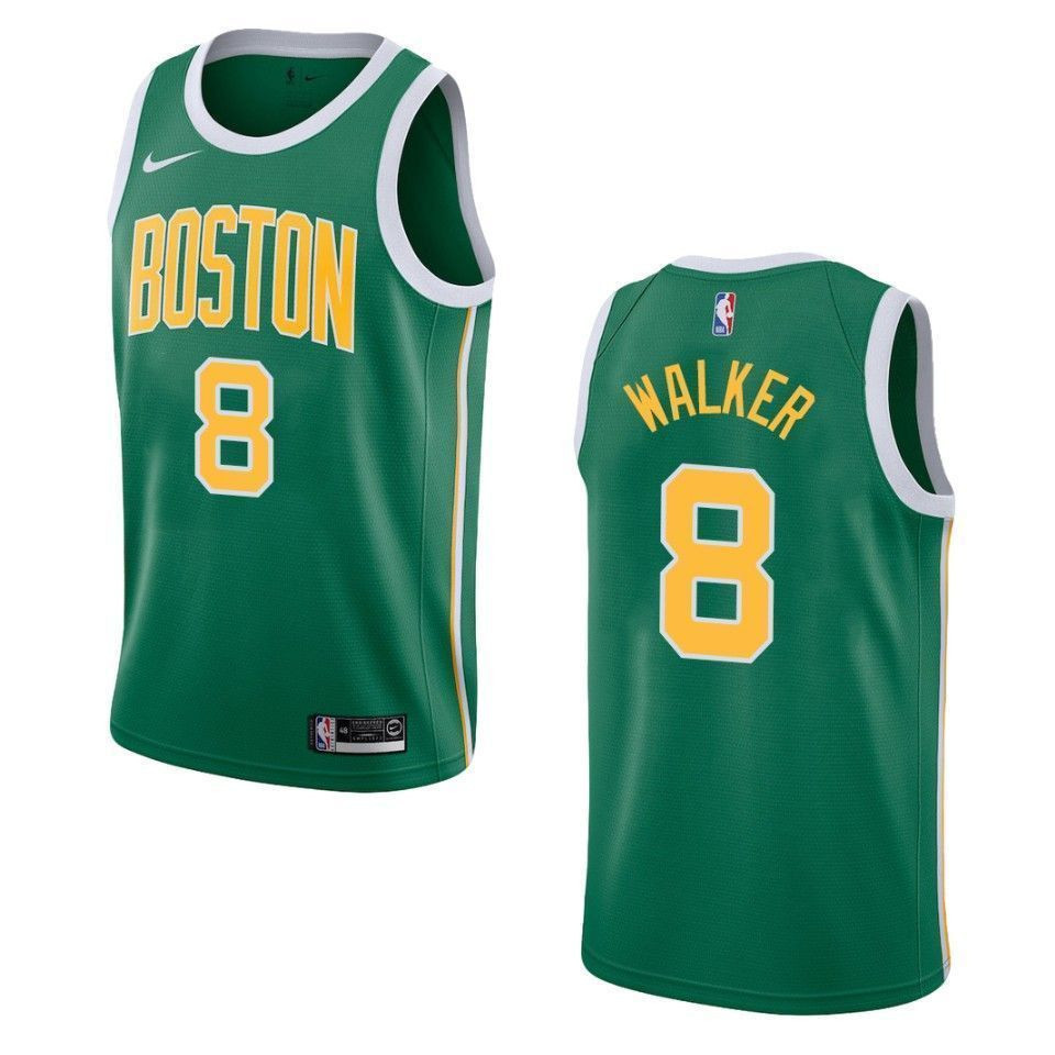 Men's Boston Celtics 8 Kemba Walker Earned Swingman Jersey - Green