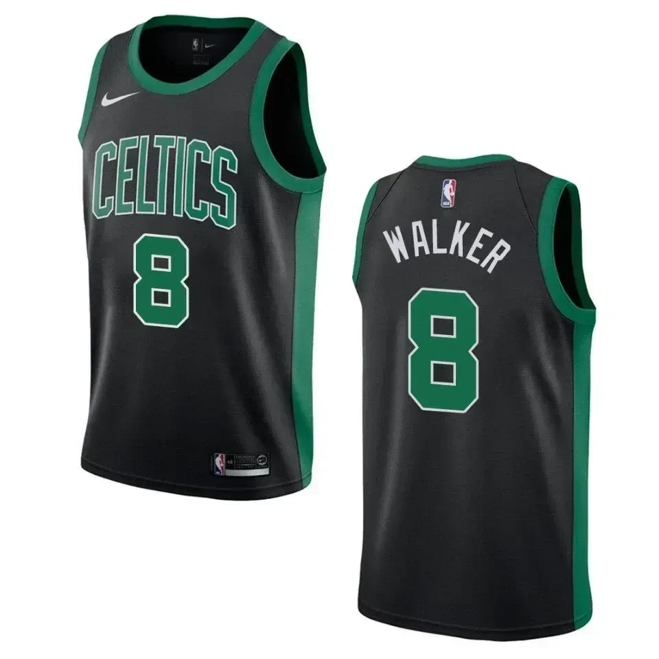 Men's Boston Celtics 8 Kemba Walker Statement Swingman Jersey - Black