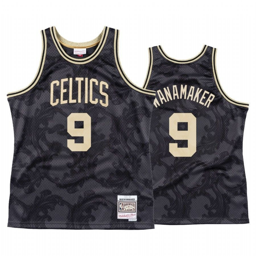 Men's Boston Celtics Brad Wanamaker Black Toile Black Jersey