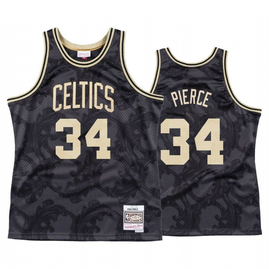 Men's Boston Celtics Paul Pierce Black Toile Black Jersey