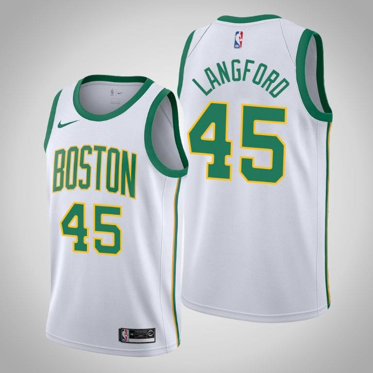Men's Boston Celtics Romeo Langford 45 White Swingman Jersey - City Edition - Men Jersey