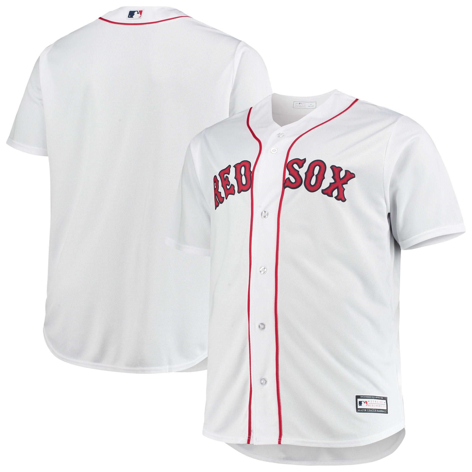 Men's Boston Red Sox White Big & Tall Home Team Jersey