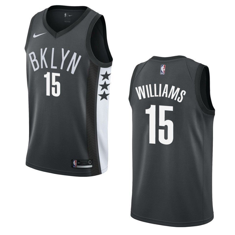 Men's Brooklyn Nets 15 Alan Williams Statement Swingman Jersey - Black