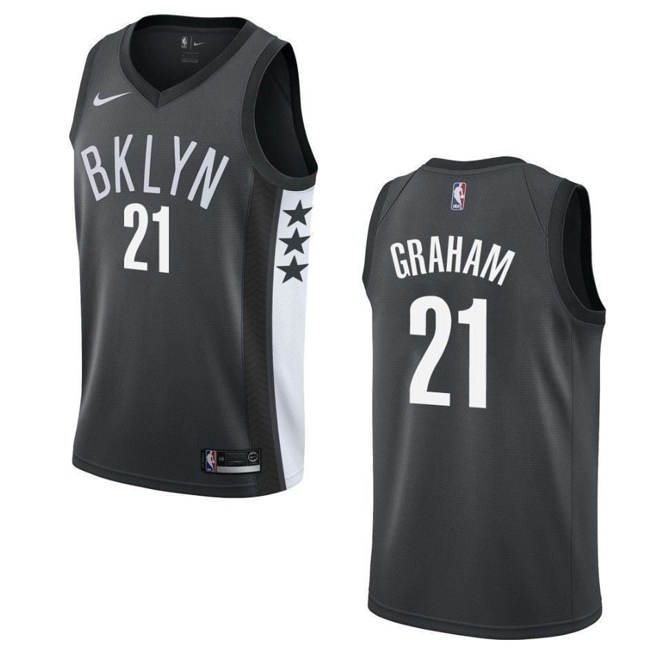 Men's Brooklyn Nets 21 Treveon Graham Statement Swingman Jersey - Black