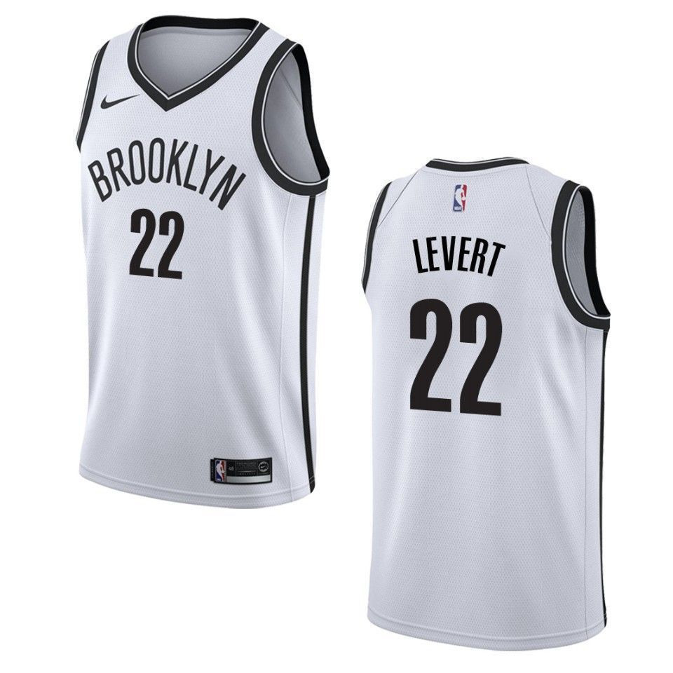 Men's Brooklyn Nets 22 Caris Levert Association Swingman Jersey - White