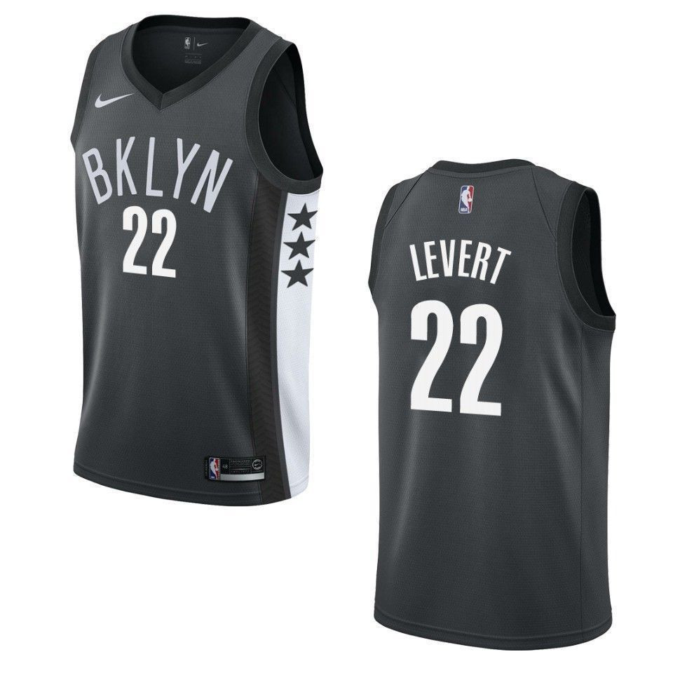 Men's Brooklyn Nets 22 Caris Levert Statement Swingman Jersey - Black