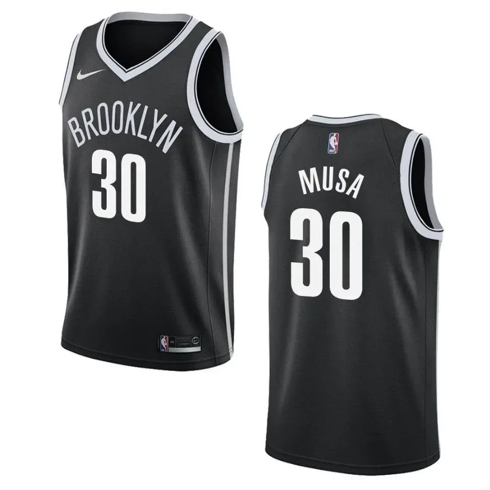 Men's Brooklyn Nets 30 Dzanan Musa Icon Swingman Jersey - Black