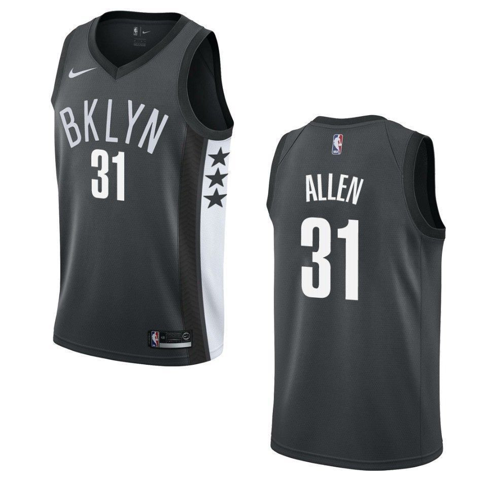 Men's Brooklyn Nets 31 Jarrett Allen Statement Swingman Jersey - Black
