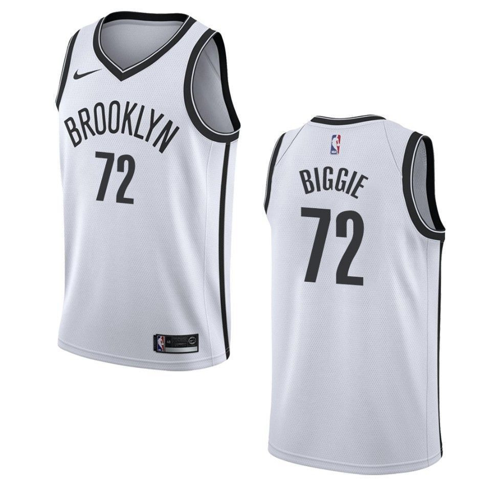 Men's Brooklyn Nets 72 Biggie Smalls Association Jersey - White