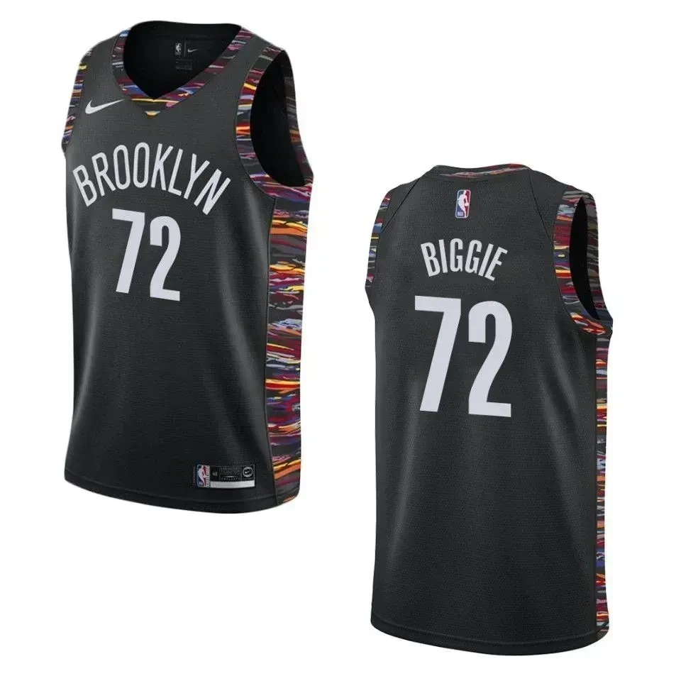 Men's Brooklyn Nets 72 Biggie Smalls City Jersey - Black