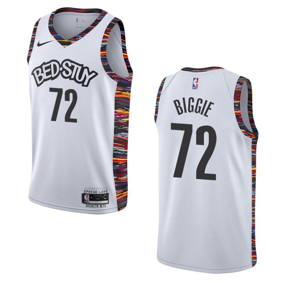 Men's Brooklyn Nets 72 Biggie Smalls City Jersey - White