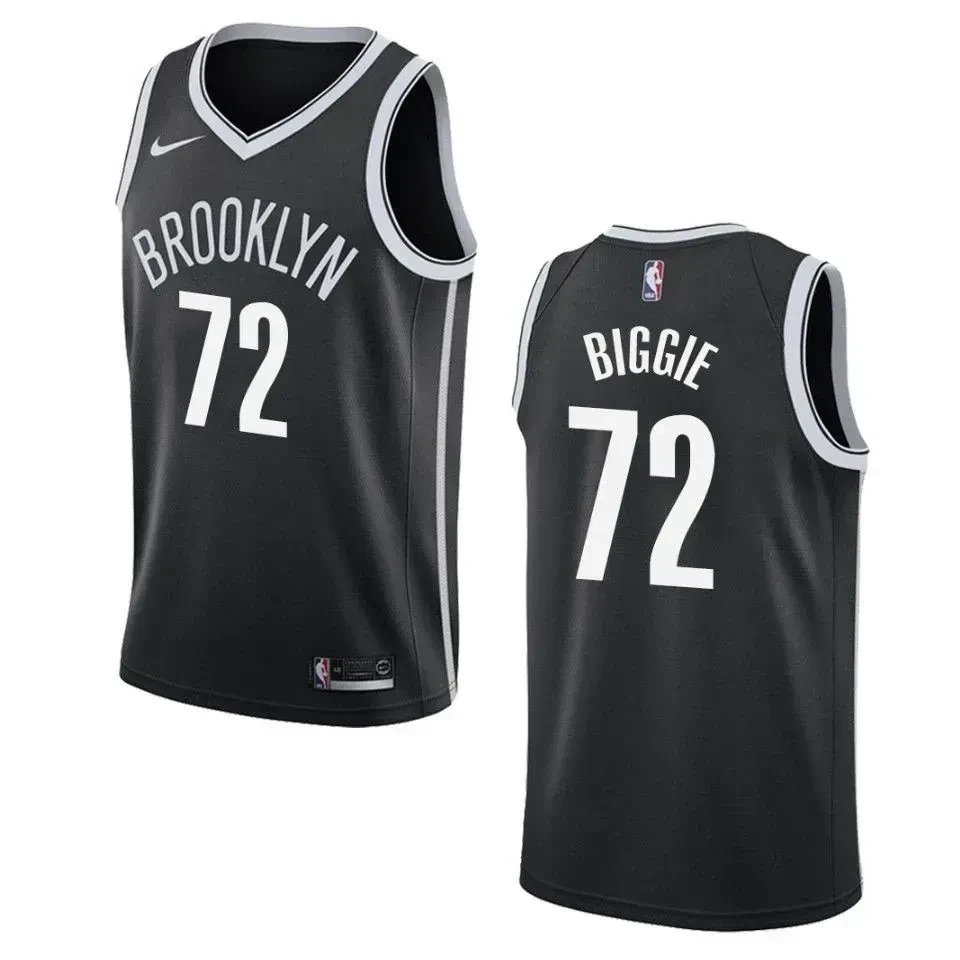 Men's Brooklyn Nets 72 Biggie Smalls Icon Jersey - Black