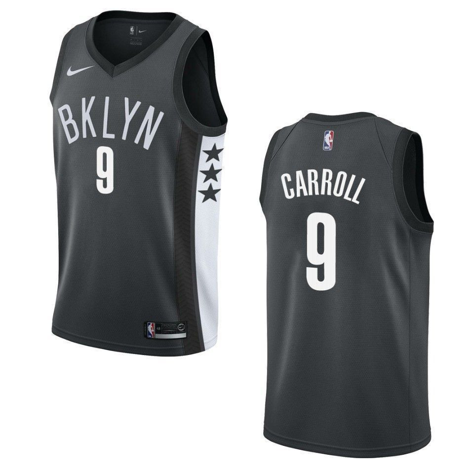 Men's Brooklyn Nets 9 Demarre Carroll Statement Swingman Jersey - Black