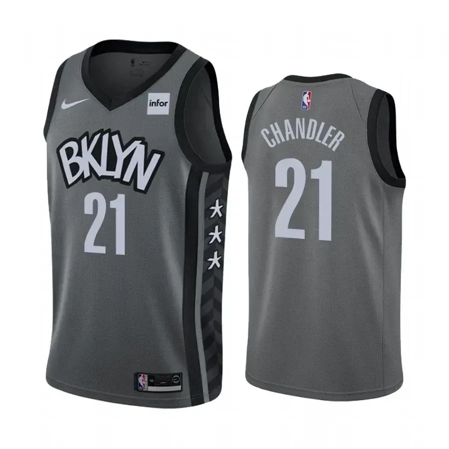 Men's Brooklyn Nets Wilson Chandler 21 Statet Edition Jersey