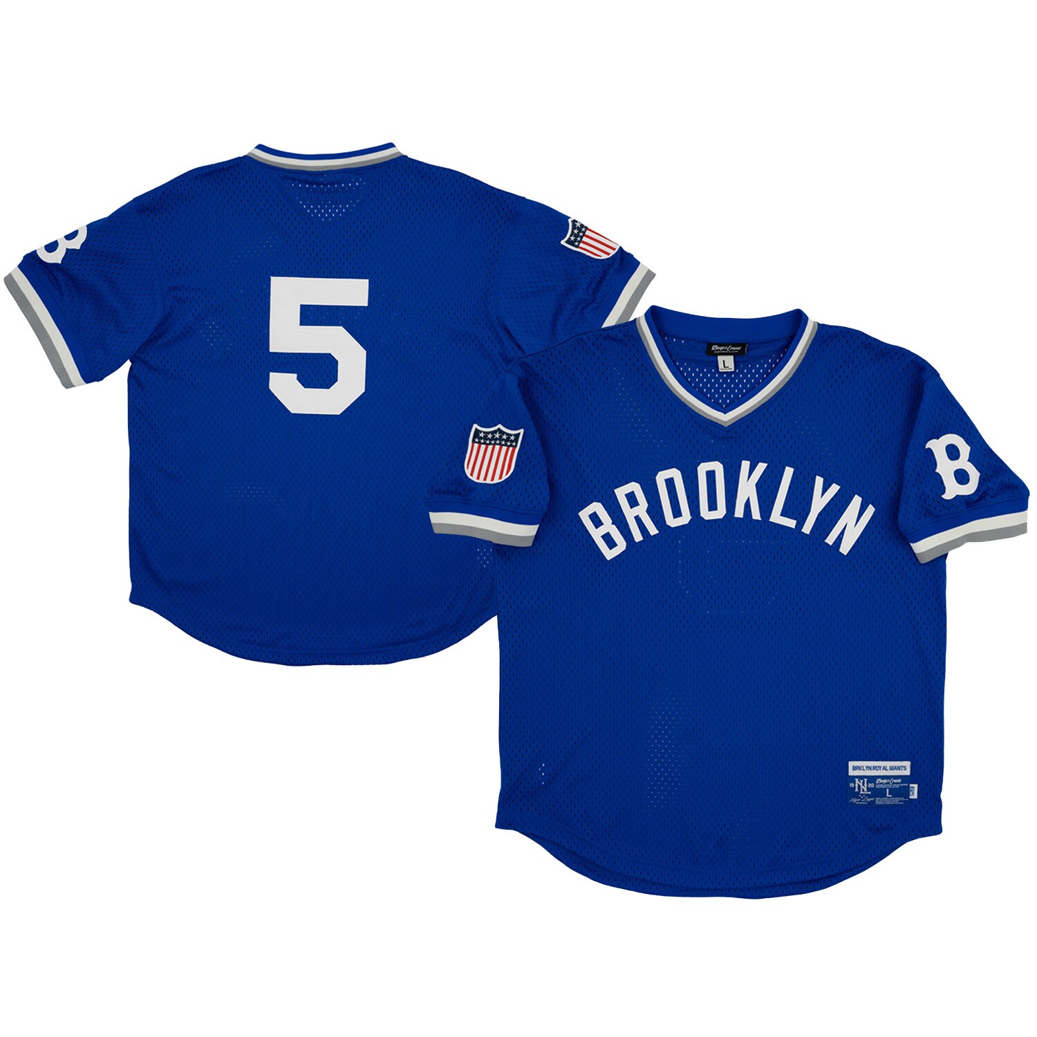 Men's Brooklyn Royal Giants #5 Rings & Crwns Royal Mesh V-neck Jersey