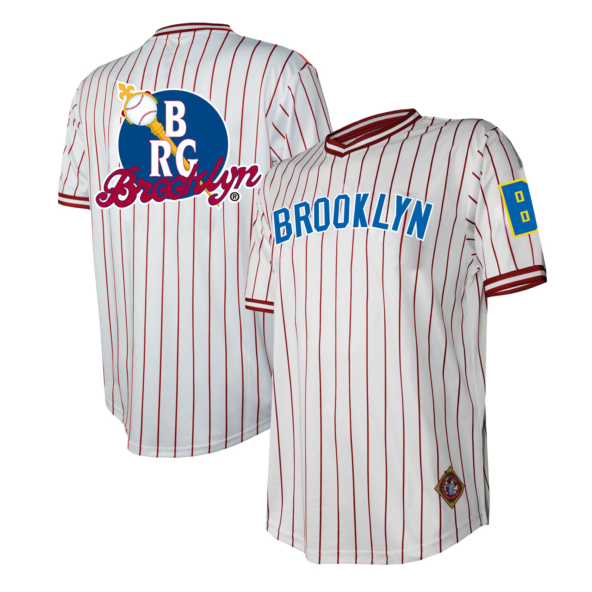 Men's Brooklyn Royal Giants Stitches White V-neck Jersey