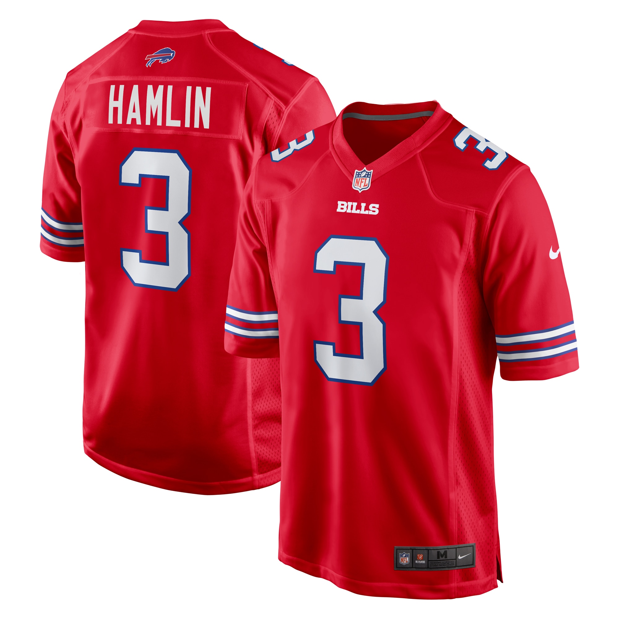Men's Buffalo Bills Damar Hamlin Red Alternate Game Jersey Js5337