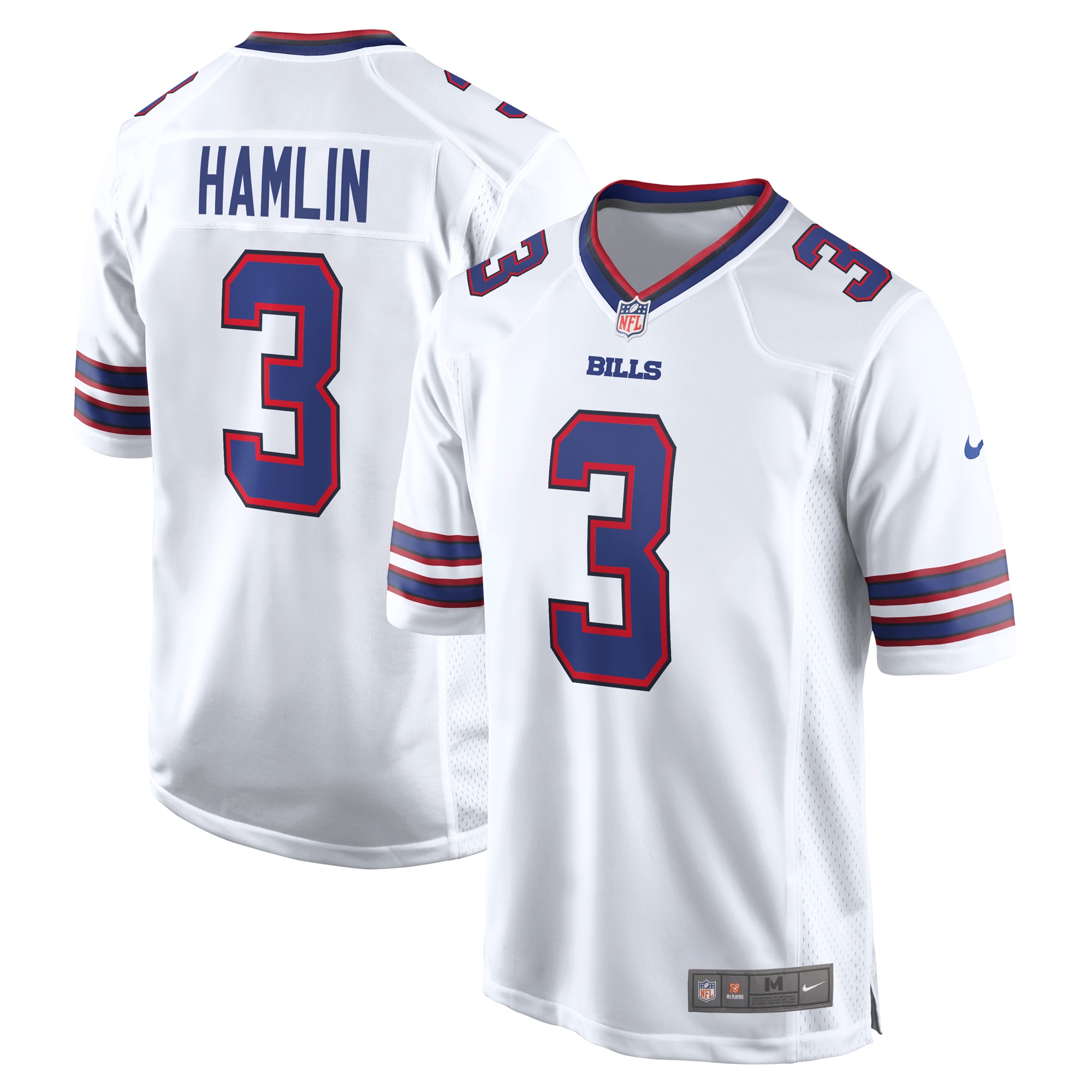 Men's Buffalo Bills Damar Hamlin White Game Jersey Js1566