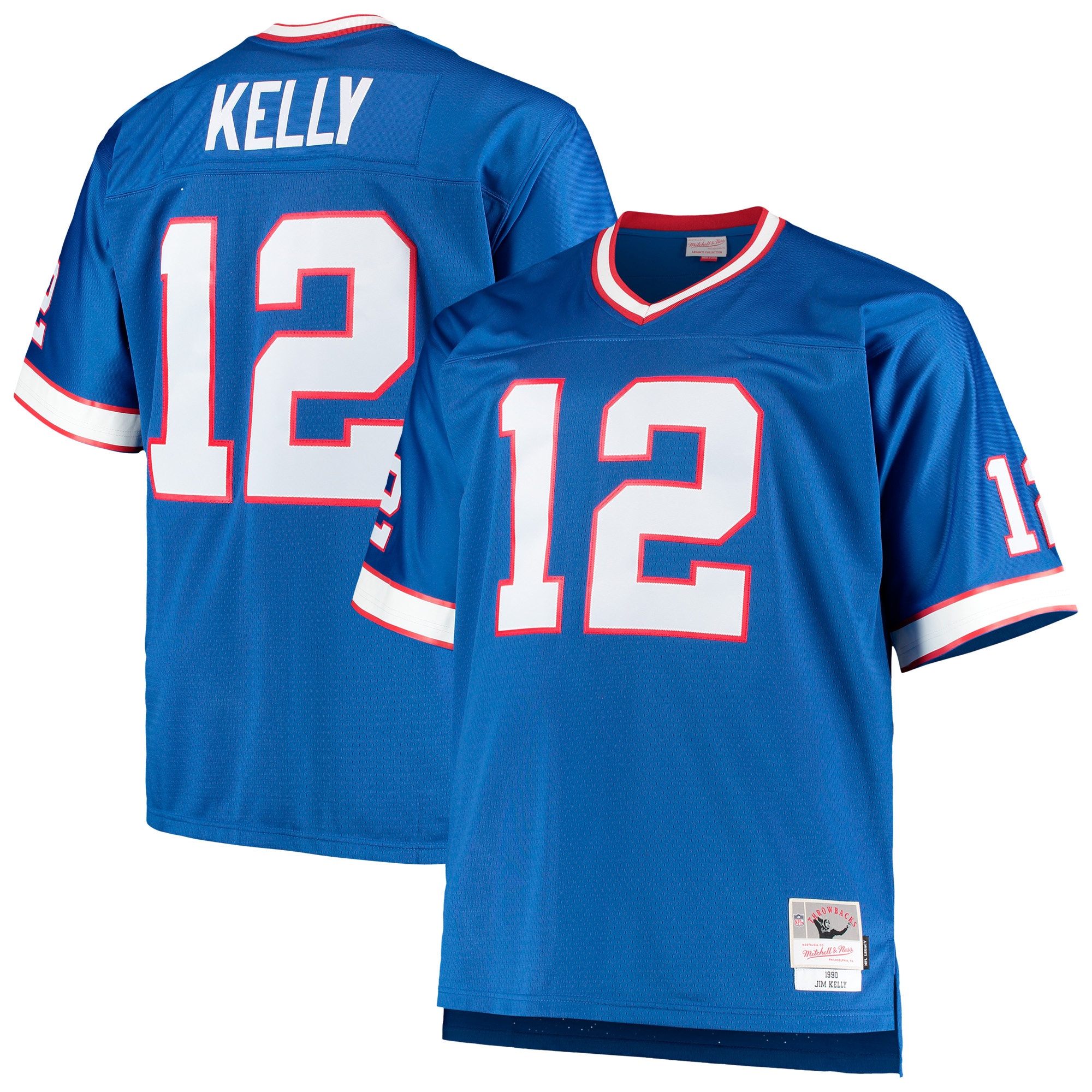 Men's Buffalo Bills Jim Kelly Mitchell & Ness Royal Big & Tall 1990 Retired Player Jersey Js6451