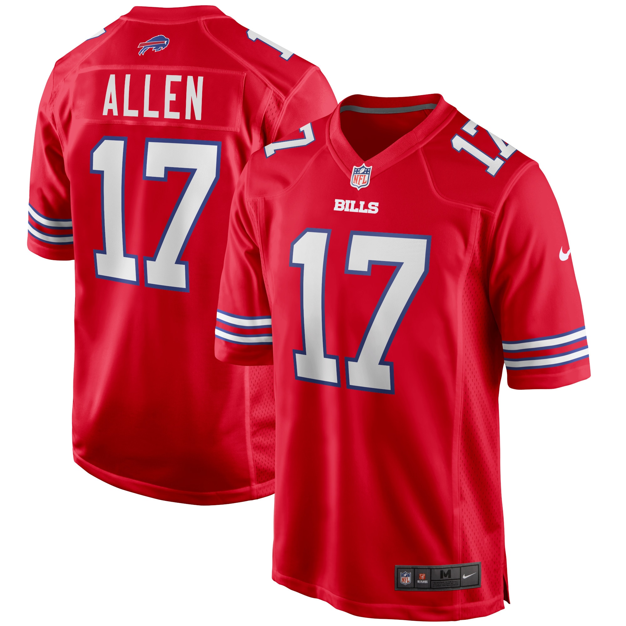Men's Buffalo Bills Josh Allen Red Alternate Game Player Jersey Js7302