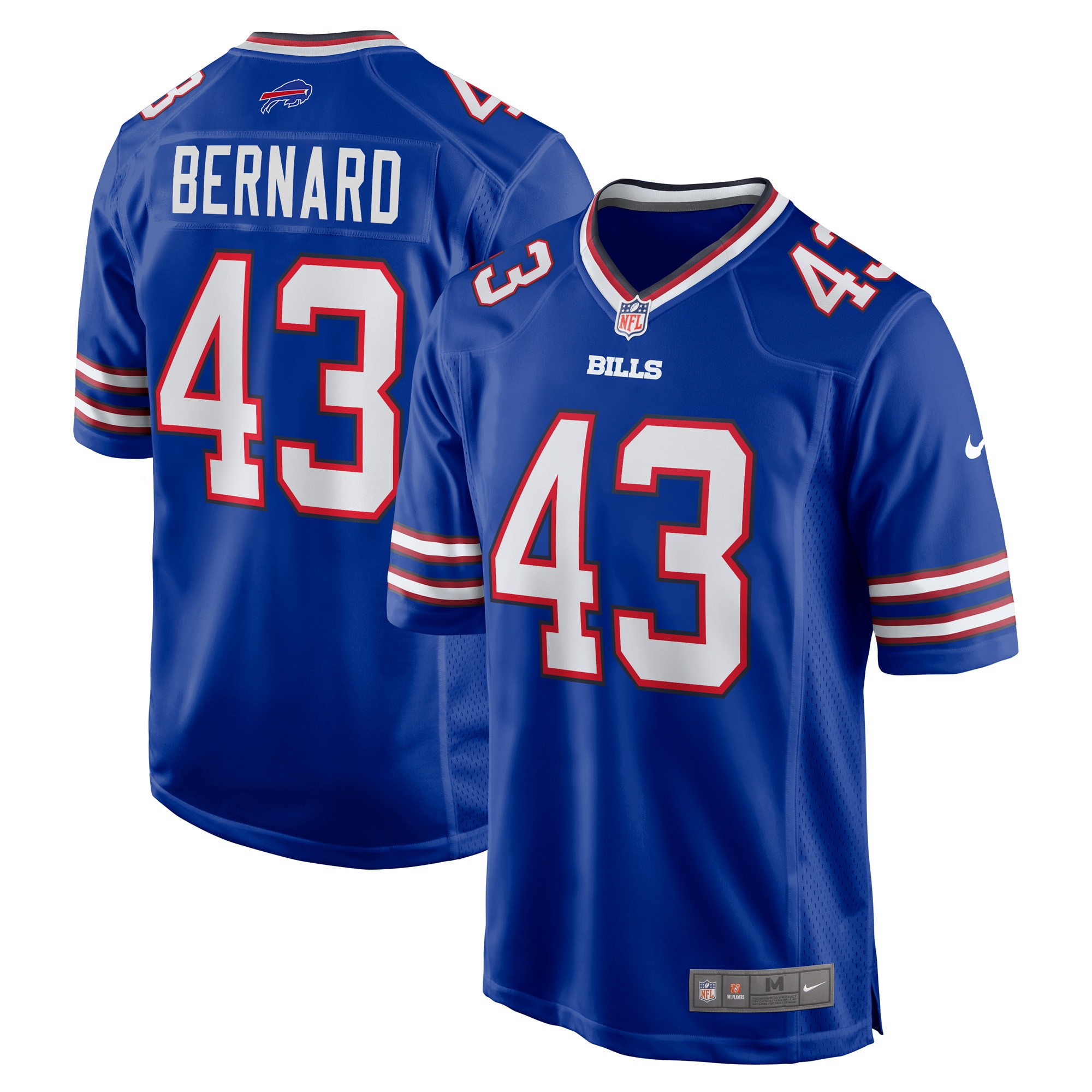 Men's Buffalo Bills Terrel Bernard Royal Game Player Jersey Js5113