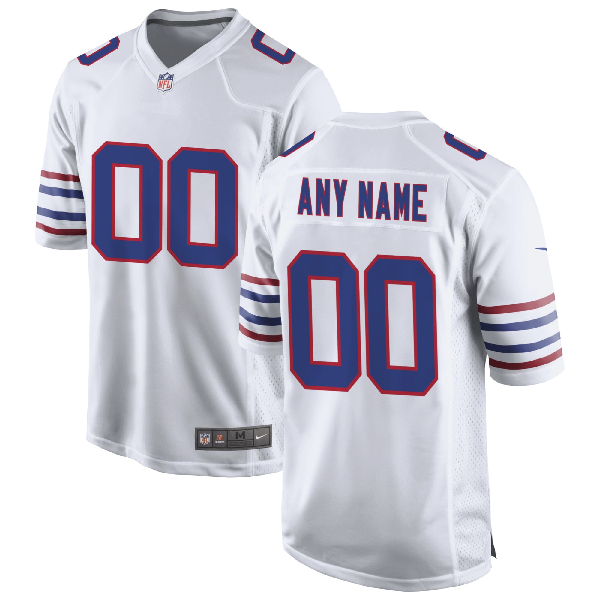 Men's Buffalo Bills White Alternate Custom Game Jersey Js2649