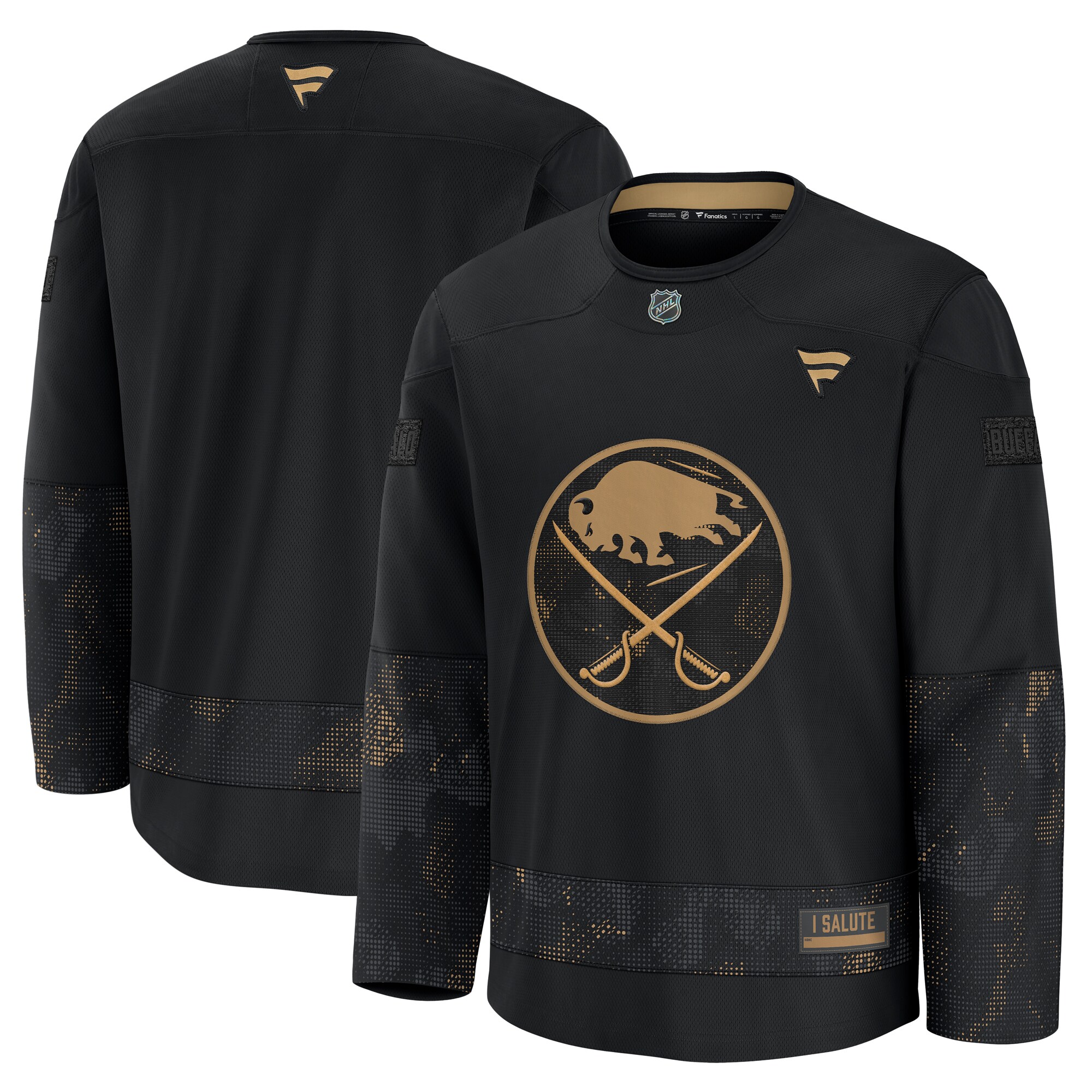 Men's Buffalo Sabres Black 2024 Military Appreciation Practice Jersey