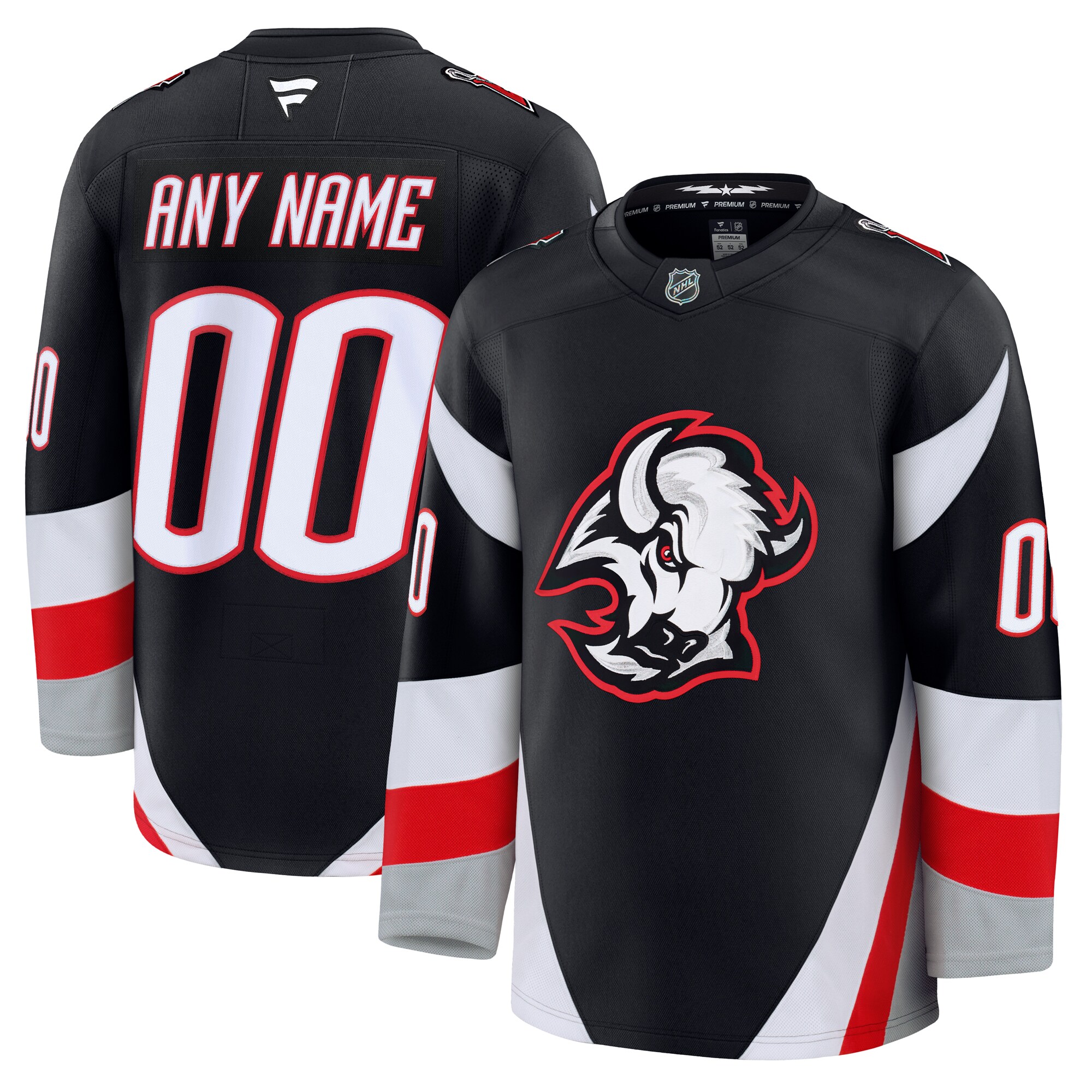 Men's Buffalo Sabres Black Alternate Premium Custom Jersey
