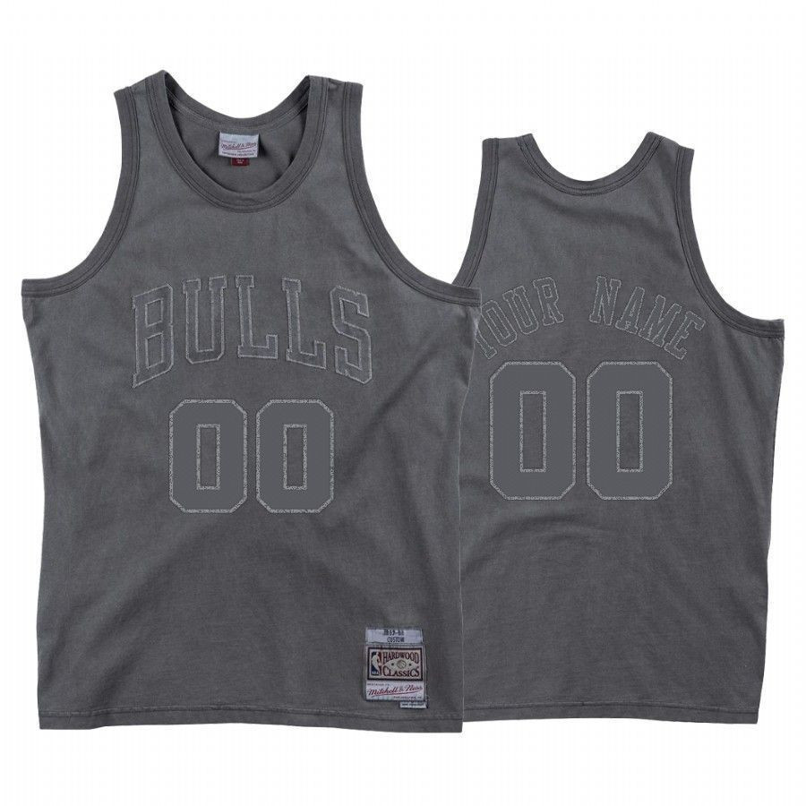 Men's Bulls Custom 00 Washed Out Jersey