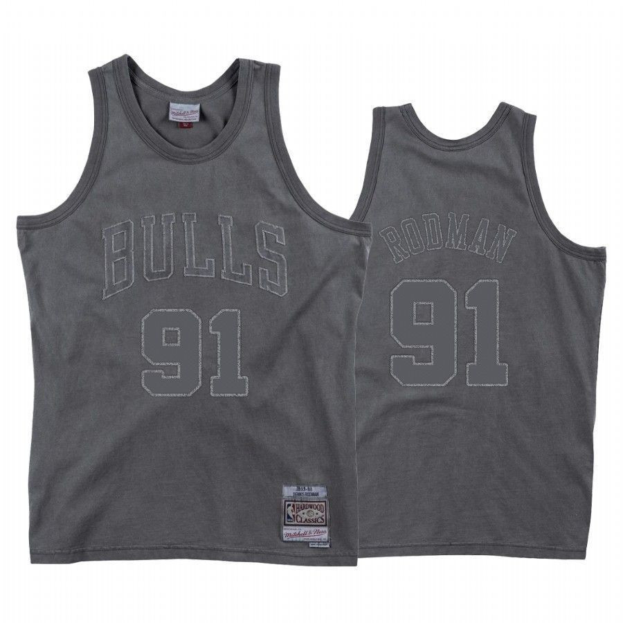 Men's Bulls Dennis Rodman 91 Washed Out Jersey