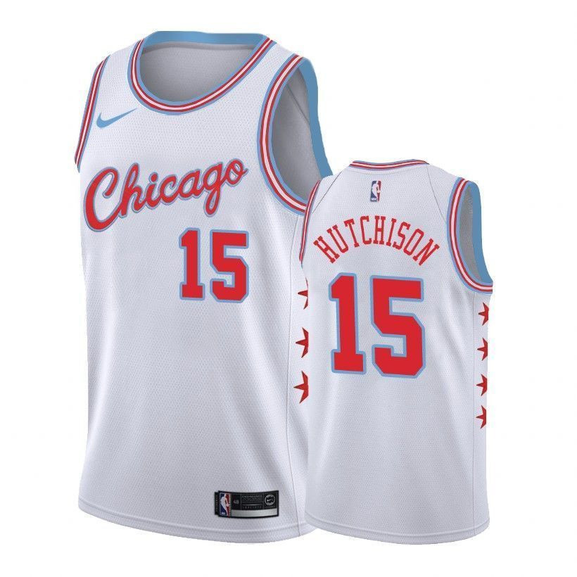 Men's Bulls Male Chandler Hutchison 15 City White Jersey
