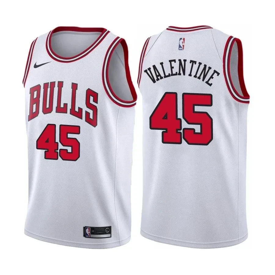 Men's Bulls Male Denzel Valentine 45 Association Edition White Jersey