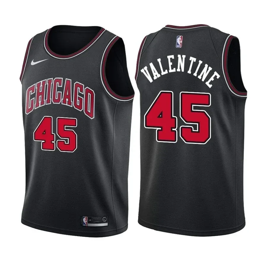 Men's Bulls Male Denzel Valentine 45 Statet Edition Black Jersey