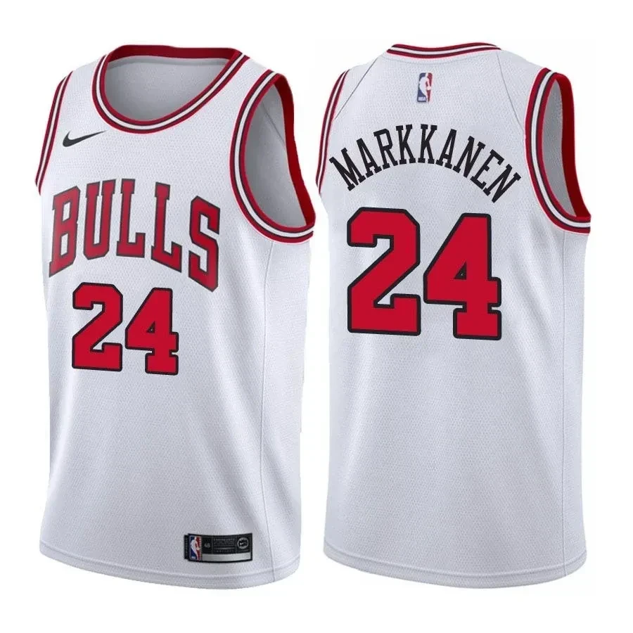 Men's Bulls Male Lauri Markkanen 24 Association White Jersey